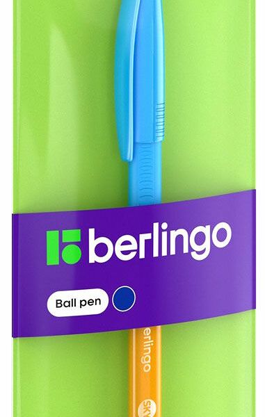 Ручка Berlingo шариковая Skyline, св.синяя, 0,7 мм, игольчатый стержень 