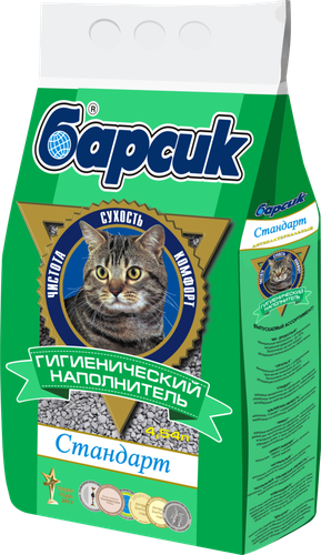

Наполнитель глиняный для кошачьего туалета Барсик Стандарт впитывающий 4.5 л