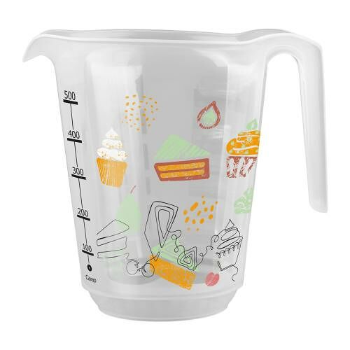 Емкость мерная Бытпласт с декором 650 мл