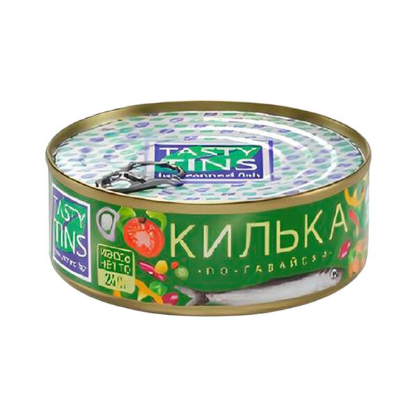Килька по-гавайски обж в т/с с овощами Tasty tins 240г ключ