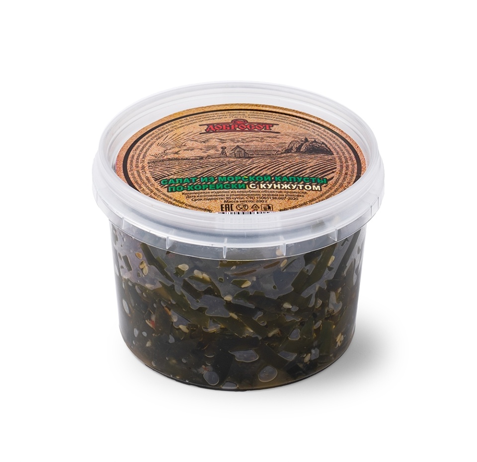 

Салат из морской капусты ДОБРОСОТ (ламинария) по-корейски с кунжутом 200 г, Россия