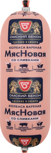 

Колбаса вареная Омский Бекон МясНовая со сливками 310 г