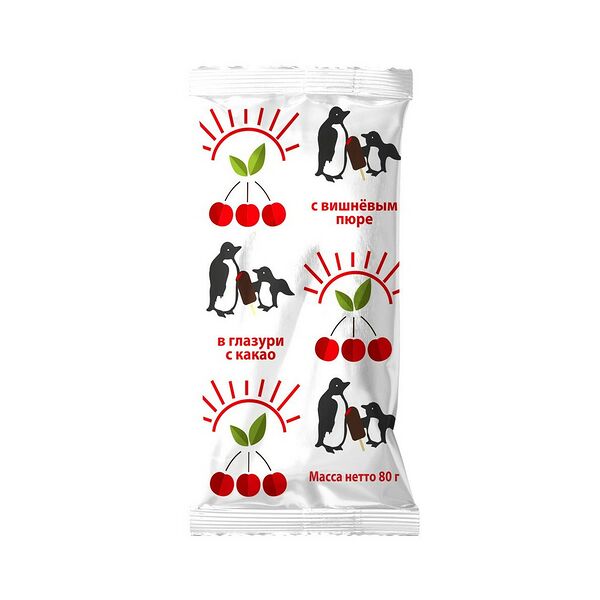 Мороженое Лед сладкий 28 копеек вишневый взбитый в жир какаосодерж глаз 80г