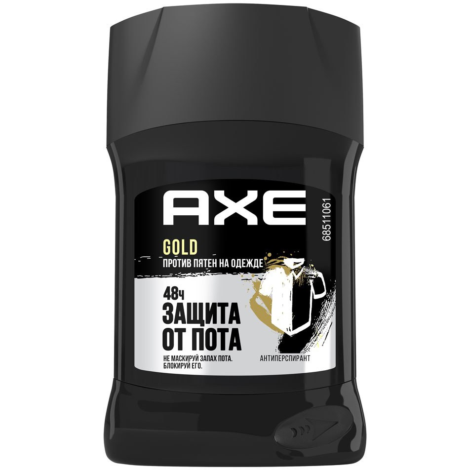 

Антиперспирант дезодорант Axe Gold Черная ваниль 48 часов защиты без пятен 50 мл