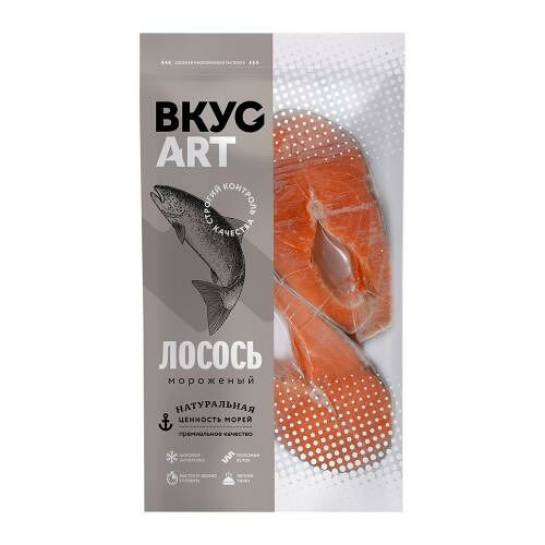 Лосось ВкусАрт стейк на коже без головы замороженный 500 г
