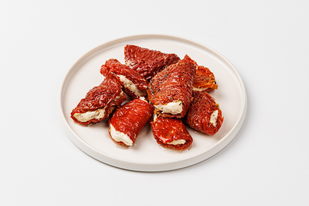 

Томаты вяленые ВкусВилл фаршированные сливочным сыром и грецким орехом в масле 200 г