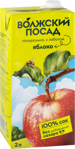 

Сок Волжский Посад Яблоко осветленный 2 л