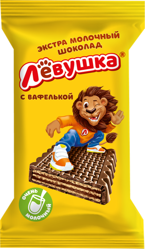 

Шоколад Лёвушка Экстра молочный с вафлями 27.5 г