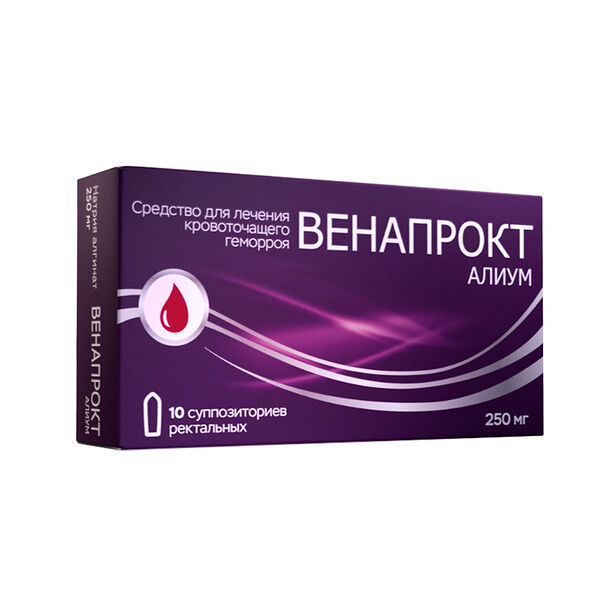 Венапрокт Алиум суппозитории ректальные 250 мг 10 шт 