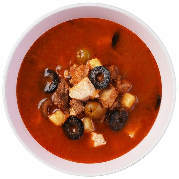 Суп Солянка Пятёрочка Кафе сборная мясная по-домашнему, 4 вида мяса 250 г