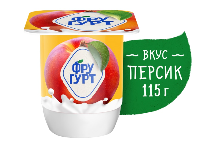 

Продукт йогуртный Фругурт пастеризованный со вкусом персика 2.5% 115 г