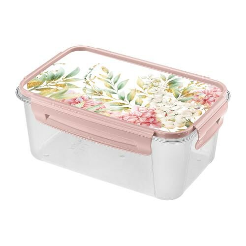 Контейнер для пищевых продуктов Бытпласт с декором Глициния 1.1 л цвет в ассортименте