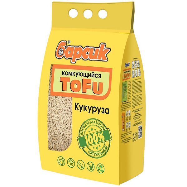 Наполнитель Tofu Кукурузный, 2.3 кг