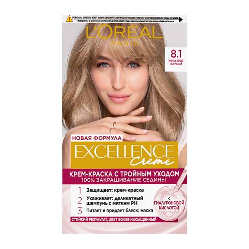 

Стойкая крем-краска для волос L'Oreal Paris Excellence оттенок 8.1 Светло-русый пепельный 192 мл