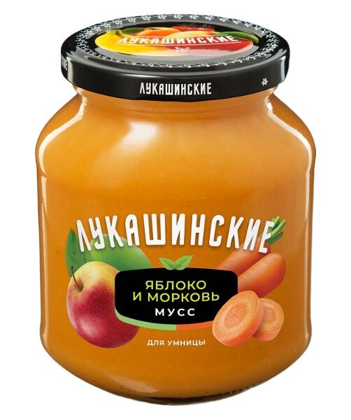 Мусс Лукашинские яблочно-морковный 370 г