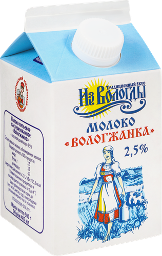 

Молоко Из Вологды Вологжанка пастеризованное 2.5% 485 мл