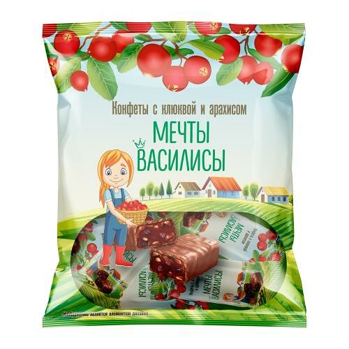 Конфеты Кондитер Кубани Мечты Василисы с клюквой и арахисом 350 г