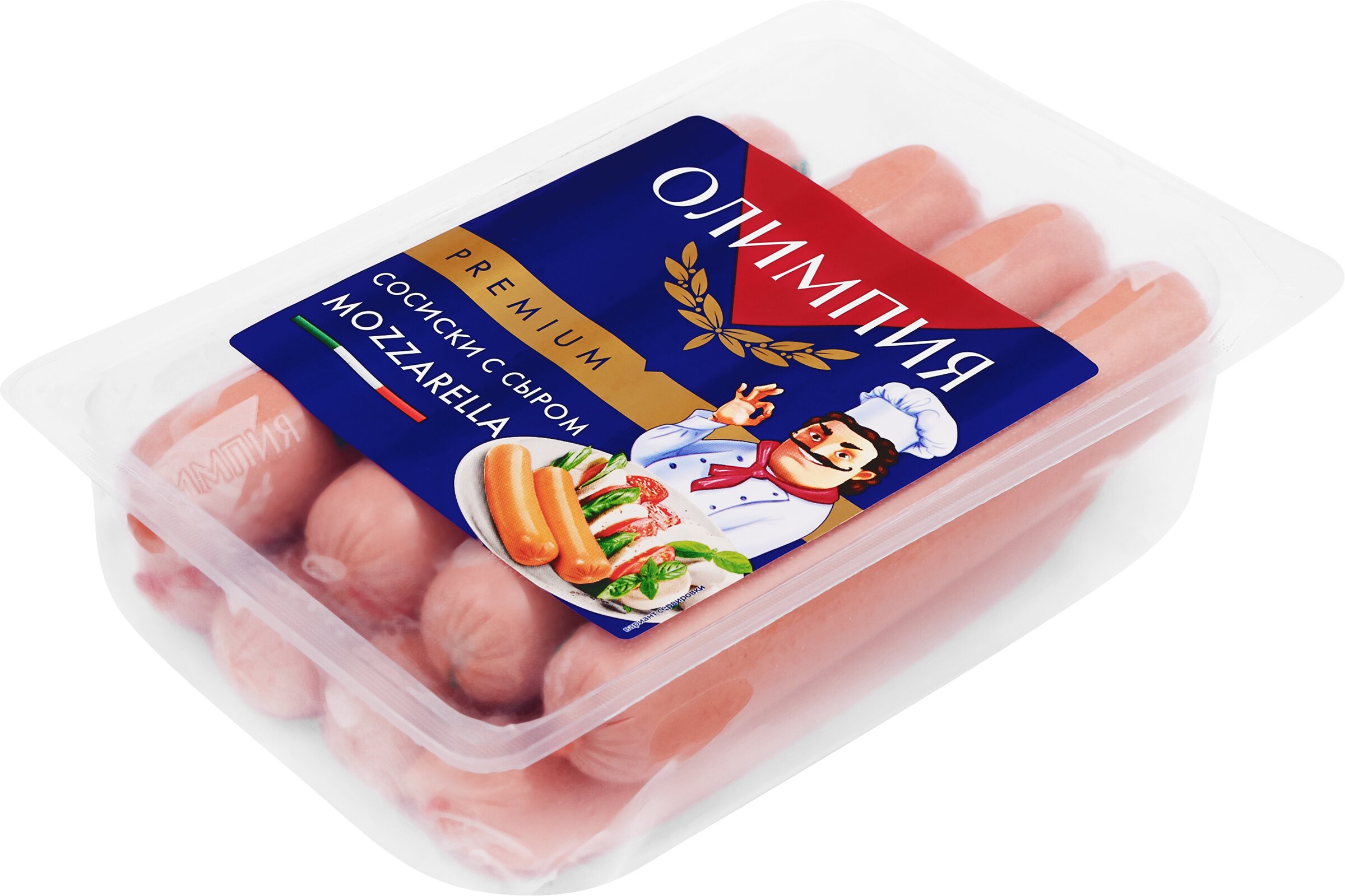 

Сосиски Олимпия с сыром Mozzarella вареные 620 г