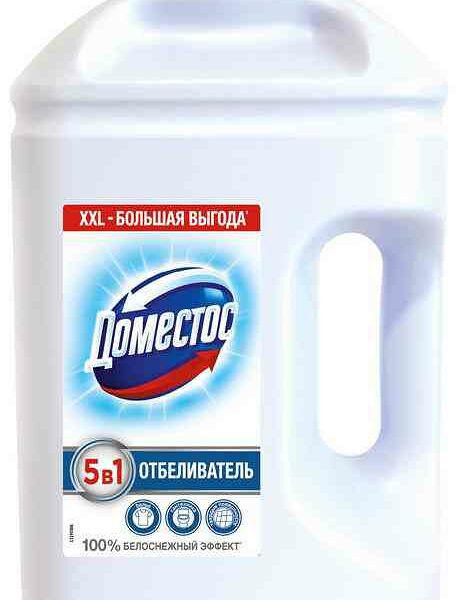 Отбеливатель Доместос 5 в 1 Белоснежный эффект, 2.5 л