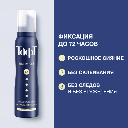 

Пена для укладки волос Тафт Ultimate Экстремальная фиксация 150 мл