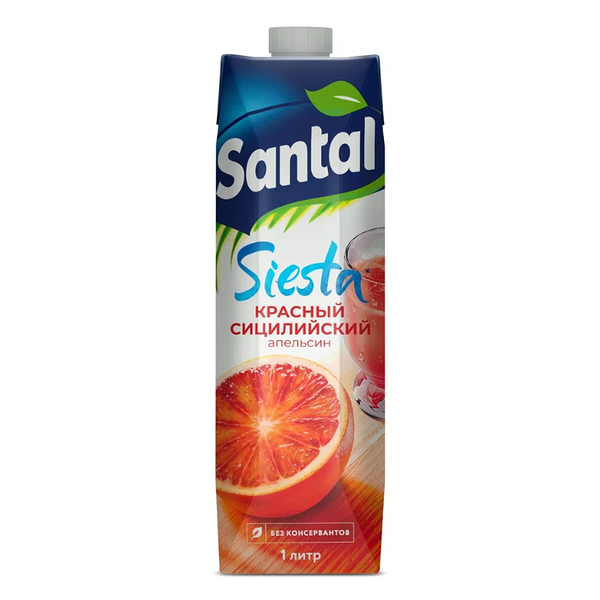 Напиток сокосодержащий Santal Красный сицилийский апельсин, 1 л