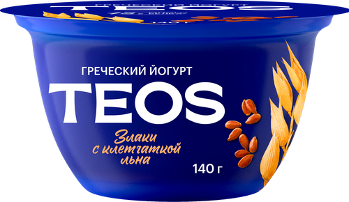 

Йогурт Teos Греческий Злаки с клетчаткой льна 2% 140 г