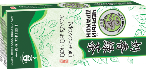 

Чай Black Dragon Черный дракон Зеленый молочный 25 x 2 г