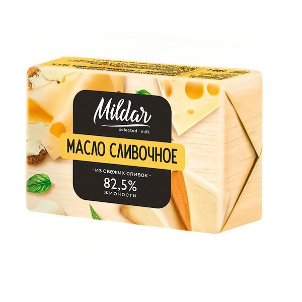 Масло Mildar сладко-сливочное несоленое 82.5% 180 г