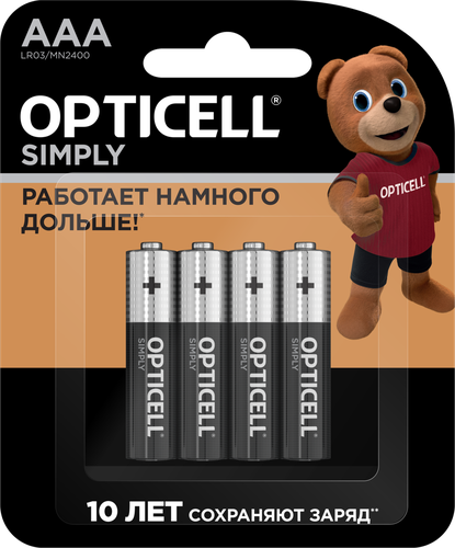 

Батарейки Opticell Simply AAA 4 шт.