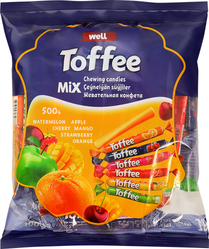 

Конфеты жевательные Toffee Stick с начинкой микс 500 г