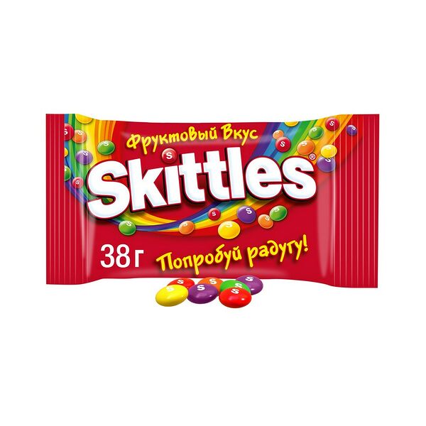 Драже SKITTLES Фрукты в сахаре вес 38г Wrigley РОССИЯ