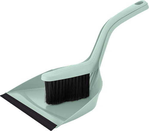 Набор для уборки Spin&Clean Rock'n'Roll, щетка-сметка с совком, ручка 21см, с кромкой, зеленый, Арт. SC5517-ЗЛН