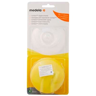 Medela накладки для кормления+контейнер размер L 24 мм