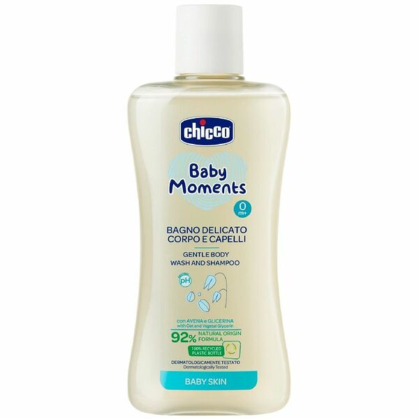 Пена для тела и волос Chicco Baby Moments нежная 200 мл