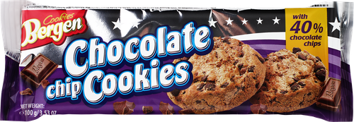 

Печенье BERGEN Chocolate chip cookies с кусочками шоколада, 100г