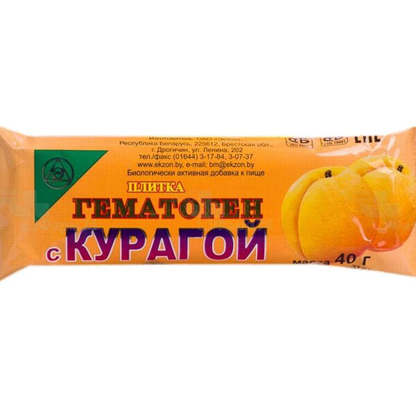Гематоген с курагой 40 гр Экзон