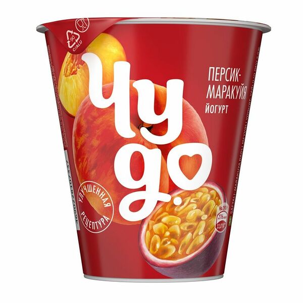 Йогурт Чудо Персик-маракуйя 2% 290 г