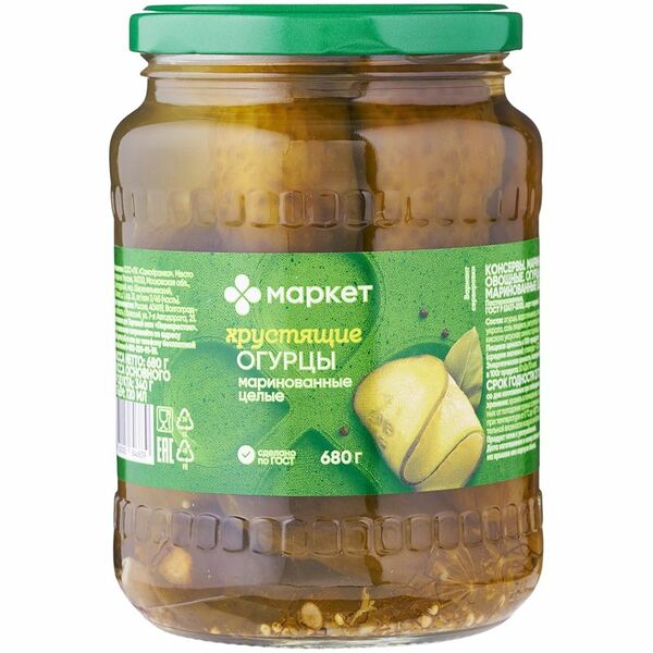 Огурцы маринованные Маркет Перекрёсток 680 г