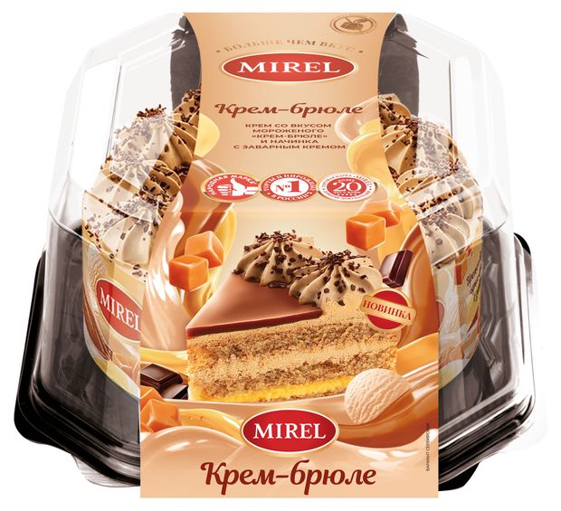 

Торт бисквитный Mirel Крем-брюле с заварным кремом 650 г