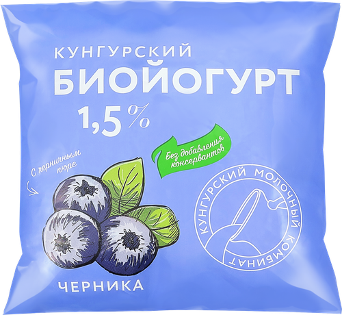 

Питьевой йогурт Кунгурский Молочный комбинат черника 1.5% 400 г