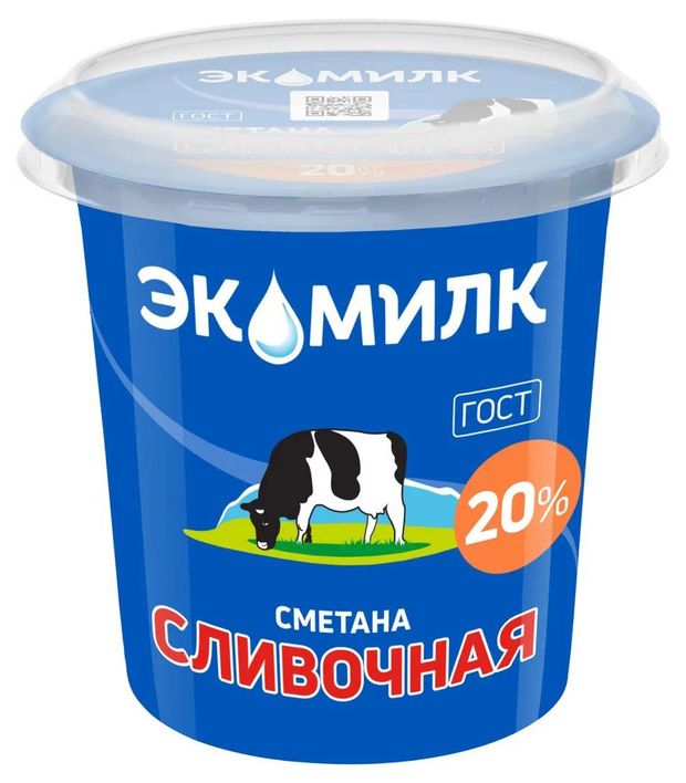 

Сметана Экомилк Сливочная 20% 300 г