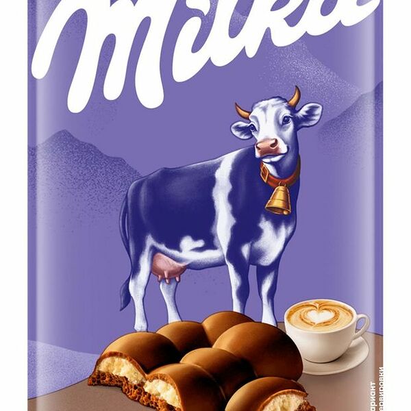Шоколад молочный пористый Milka Bubbles с начинкой со вкусом капучино 87 г