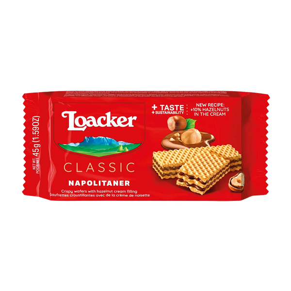 Вафли Loacker Napolitaner ореховые классические 45 г