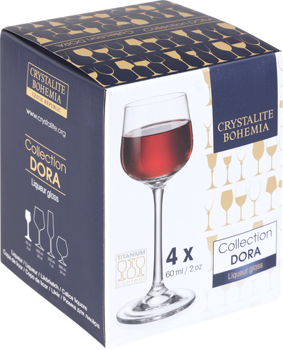

Набор рюмок для водки Crystalite Bohemia Dora 60 мл стекло 4 шт.