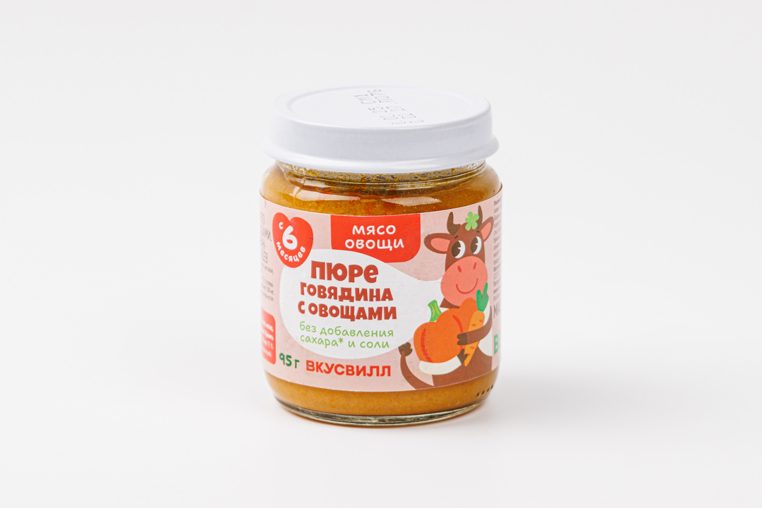 

Пюре "Говядина с овощами" 95г