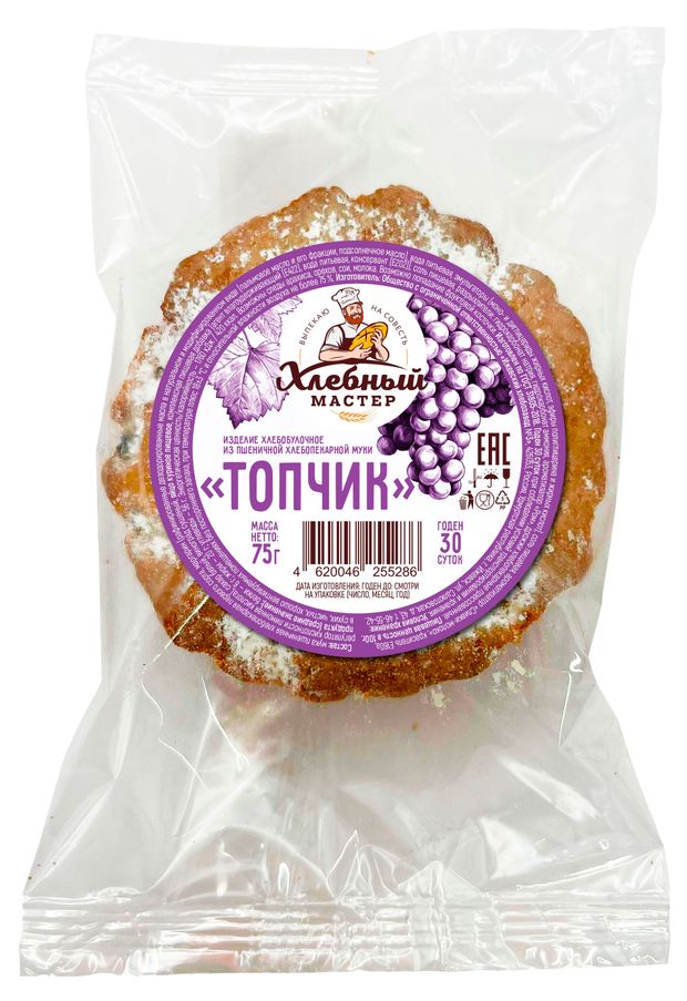 

Кекс Хлебный мастер топчик с изюмом 75 г