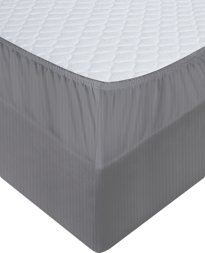 

Простыня на резинке Homeclub 200x200см серая страйп-сатин