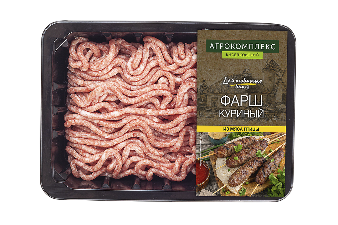 

Фарш из мяса птицы Агрокомплекс Выселковский охлажденный 500 г