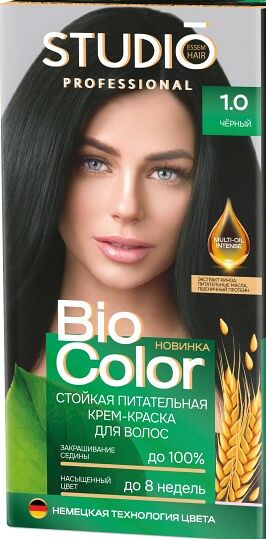 Крем-краска для волос студио профешнл биоколор 1.0 черный