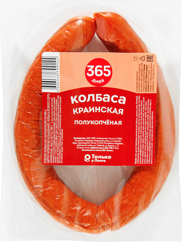 

Колбаса полукопченая 365 дней Краинская 400 г